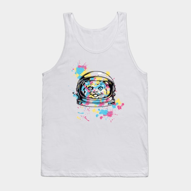 Space Cat Tank Top by eufritz